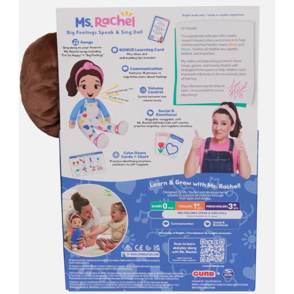 NEW Ms. Rachel Emotions Learning Doll Speak And Sing  Learning Songs & Cards NWT - Picture 4 of 6